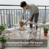 Tiered Plant Stand Indoor and Outdoor Use Tiered Flower Pot Holder Space-Saving