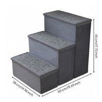 3 Pieces Foldable Pet Stairs Non-Slip Storage Pet Steps 2-in-1 Dog Stair for Small Dogs, Home
