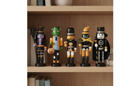 5 Pieces Halloween Nutcrackers Miniature Nutcracker Figure with Round Base Tabletop Wooden Figure for Decorators, Collectors
