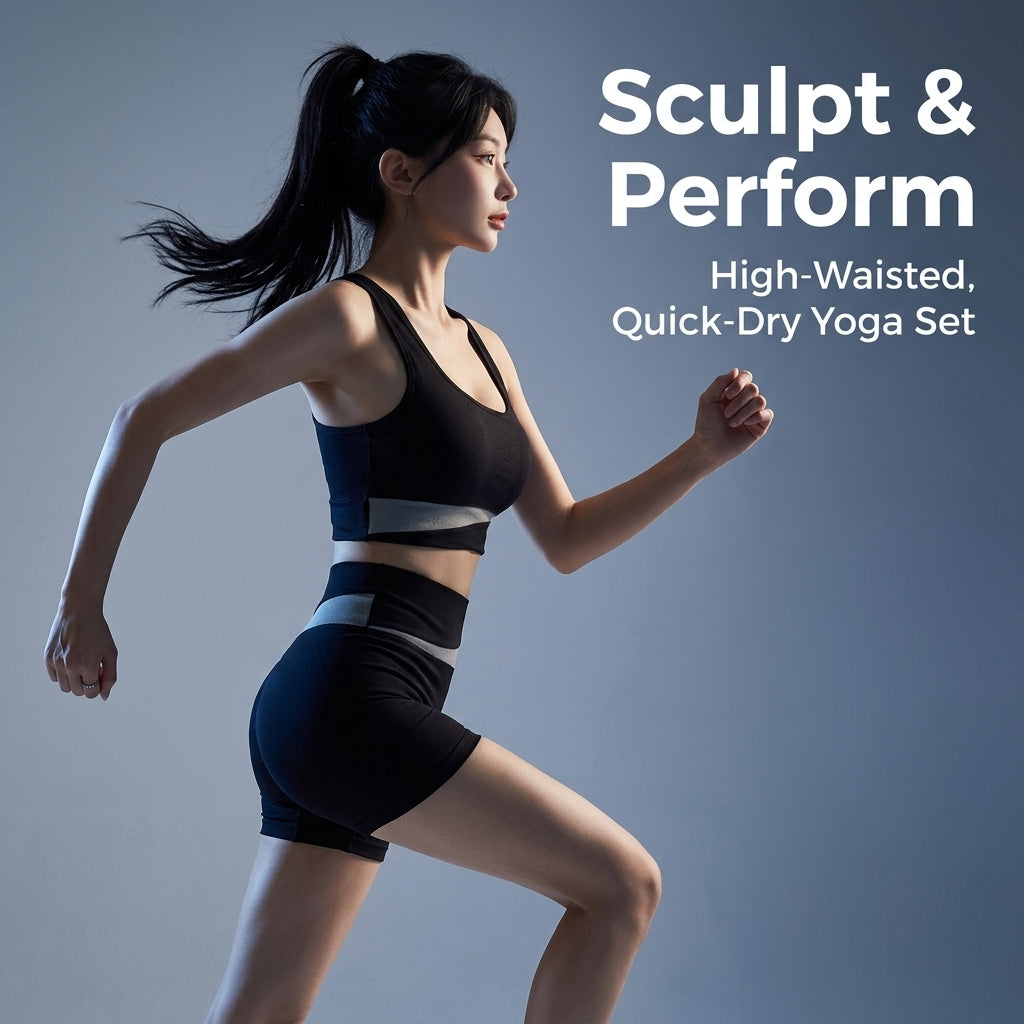 Sports Bra and High Waisted Leggings 2 Piece Outfits for Women, Padded Gym Sets with Quick Dry Material for Running, Pilates for