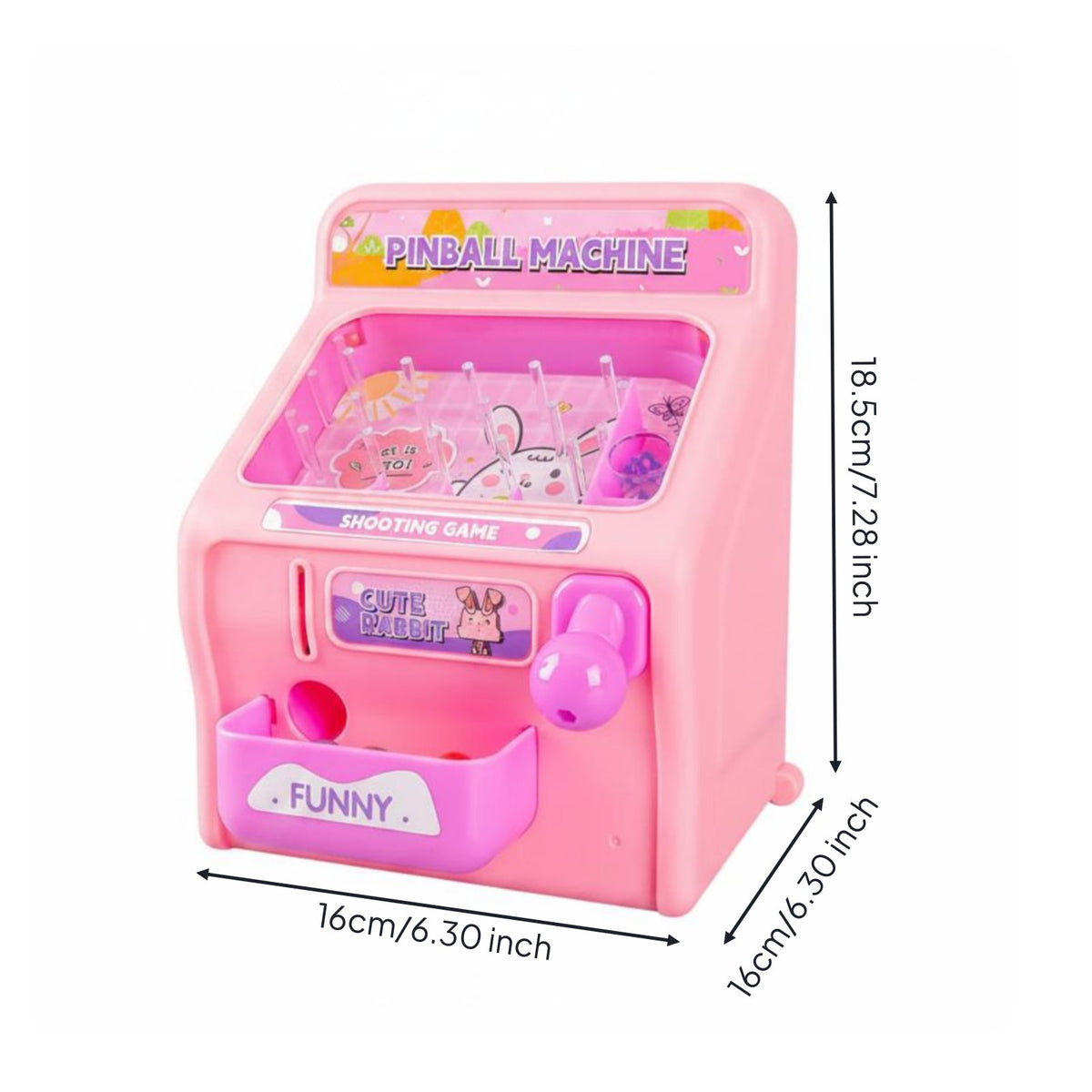 Kids Arcade Pinball Toy Lights and Sounds Mini Pinball Machine Disc-Operated Feature Tabletop Marble Launcher for Holiday Gift