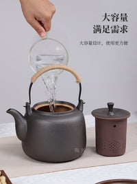 大容量带内虑陶壶户外围炉煮茶家用可明火烧水壶耐高温煮水壶茶具