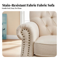 North American Country design 3-Person Sofa abrasion-resistantResistant 3-Seater Settee Mediterranean Look Couch Petaccommodating for Apartment Dwellers, Families, Students, Lounge Area, Bedroom, Office