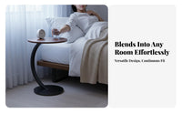 C-Shaped Side Table Minimalist Design C Shaped End Table Space Saving Sturdy Metal Base for Office
