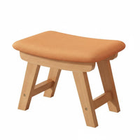 Hardwood Wood Legs Padded Ottoman Modern Design Upholstered Cube Pouffe Fabric Upholstery Low Stool Multi-Purpose for Apartment Dwellers, Interior Decorators, Living Room, Entryway, Hallway, Bedroom