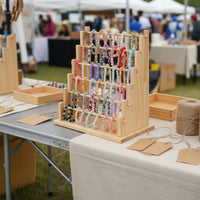 Solid Wood Wooden Bracelet Stand Detachable Multi Tier Jewelry Organizer Easy to Install Ladder Bracelet Display for Market Stall, Dressing Table