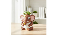 Elephant Planter Cute Planter Figurine Cartoon Pot Hug for Collectors, Desk