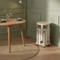 Woven Stackable Stool Space-Saving Stool with Rattan Seat Easy to Move Seating Compact for Apartment Dwellers, Small Apartments