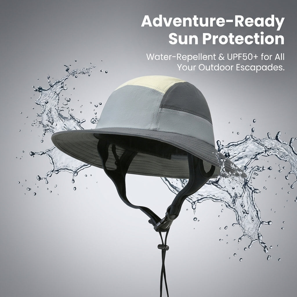 Waterproof Hat for Women and Bucket Rain for Fishing Beach, Wide Brim Summer for Outdoor Activities, Unisex Gray Beige
