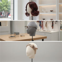 Mannequin Head with Stand Height-Adjustable Velvet Mannequin Head for Hair Stylists, Retail Stores, Window Displays