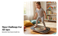Non-Slip Surface Labyrinth Balance Board Textured Top Maze Balance Board Layered Wood Edge Fitness Equipment Rounded Rectangular for Indoor
