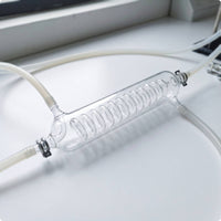 Spiral Condenser Clear Coiled Condenser Cylindrical for Distillation, Scientific Workspace