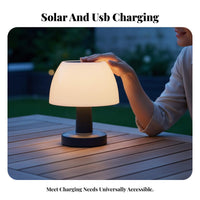 Waterproof Solar Table Lamp Long Battery Life Solar Powered Table Lamp Dimmable Brightness for Camping, Bedside, Restaurant