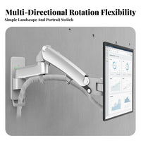 Counterbalance System Wall Mount Monitor Arm Space Saving Gas Hydraulic Monitor Bracket Ergonomic Design Full Motion Wall Bracket Heavy Duty for Office Workers, Gamers, Gaming Room
