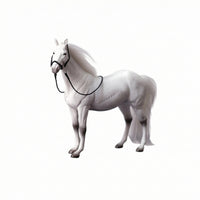 Horse Figurine with Bridle Realistic Horse Figurine Carved Bridle for Dioramas, Displays