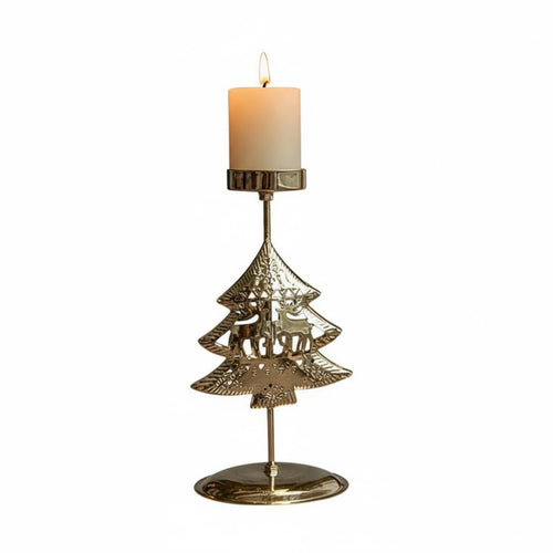 Winter Crystal Candle Holder Gold-Plated Finish Festive decoration Table Centerpiece