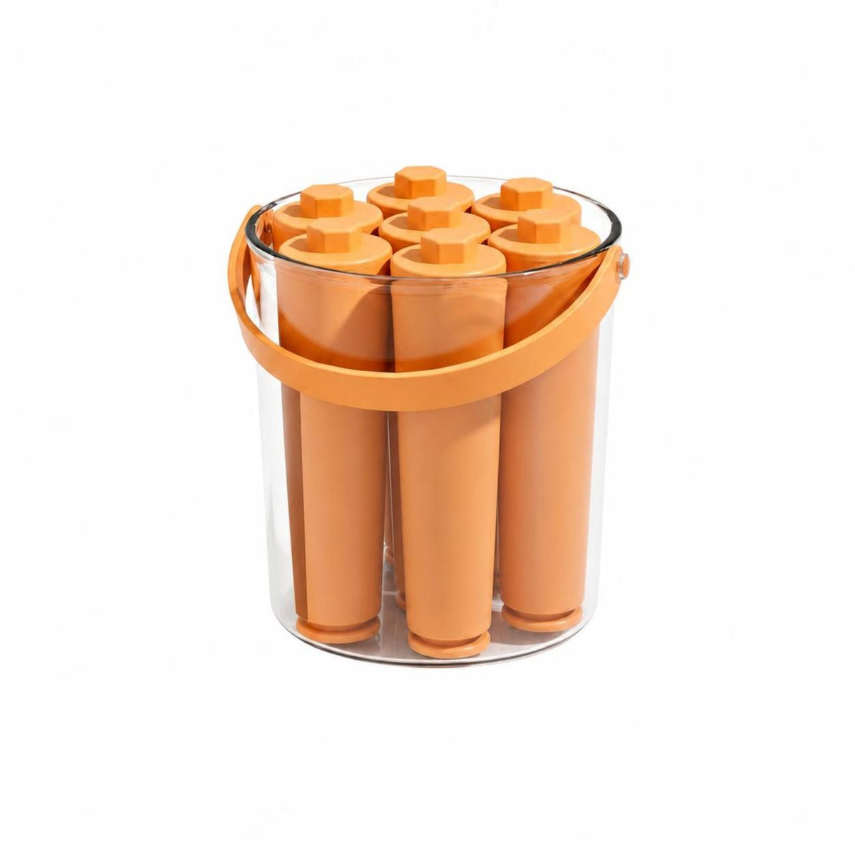 Transparent Ice Stick Mold with Lid Carrying Handle Silicone Ice Stick Mold Cylindrical Slots Flexible