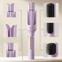 Multi-Use Hair Styling Tool Multifunctional Hair Styling Tool with Brush Attachment Handheld Interchangeable Waving Rod for Beginners, Home, Dorm