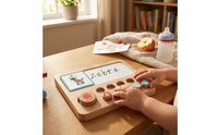 Educational Alphabet Board Toy Removable Tokens Math Learning Board Child-Friendly Alphabet Matching Game Reusable Cards for Preschoolers, Kids, Classroom