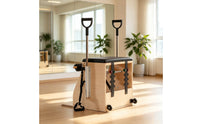 Wooden Pilates Chair with Handles Multifunctional Pilates Chair Adjustable Fitness Equipment Compact for Athletes, Home Gym, Apartment