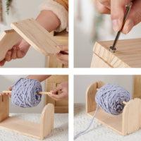 Wooden Yarn Spool Rack Natural Wood Yarn Spool Rack Craft Organizer Open-Frame Sturdy for Knitters, Knitting, Crochet