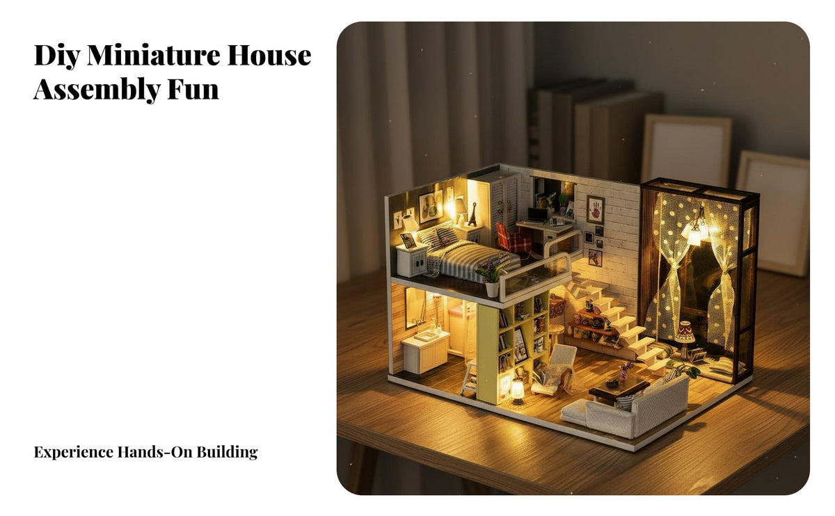 DIY Miniature House Kit Build It Yourself DIY Wooden Miniature Kit Highly Detailed 3D Wooden Puzzle House for Adults, Birthday Gift, Creative Project