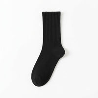 Crew Socks for Women Length Tube for Daily Wear and Travel, Casual Everyday Solid Color Black, Boneless Construction for Young Adults