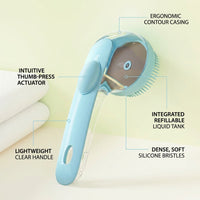 Soap Dispenser for Dog Bath and Grooming, Soft Silicone Shower Brush with Ergonomic Handle, Dog Shampoo Brush for Cat Bath, Silicone Pet Tool