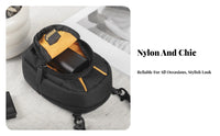 Compact Crossbody Camera Bag Detachable Strap Padded Camera Bag Black Photo Gear Storage Textured Material