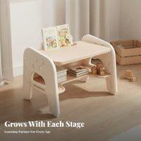 Child-Safe Design Kids Desk and Chair Set Wipe-Clean Desktop Height Adjustable Kids Table Chair Set Easy Assembly Adjustable children's Study Table Built-in Storage for Toddlers, Preschoolers, Teachers, Playroom, Homeschooling, Preschool, Classroom