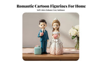 Creative Design Bride and Groom Figurine Detailed Craftsmanship Newlywed Couple Figures Cute Cartoon Design for Anniversary, Bridal Shower