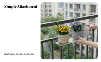 two-level 2-Tier Railing Planter Space-Saving 2-Tier Hanging Planter Rack safety Guardrail Plant Holder Easy Installation for Gardeners, Apartment Dwellers, homeowners, Balcony, sillsill, Fence, Porch