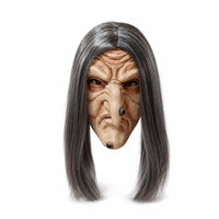 Half-Face Mask with Hair Grotesque Latex Half Mask One Size Fits Most for Adults