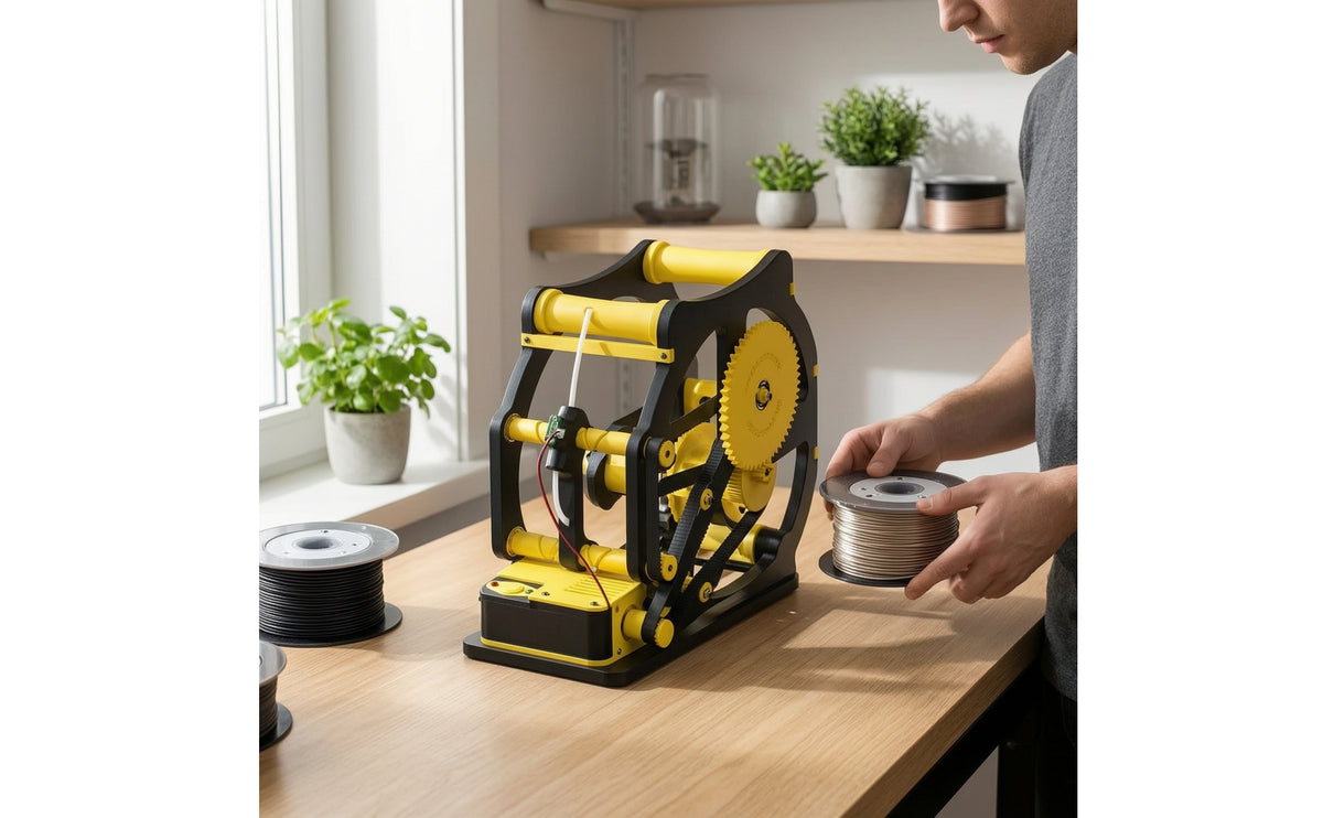 Electric Filament Respooler Tabletop Filament Winding Machine Tool Compact for 3D Printing Enthusiasts, Workshop, Maker Desk