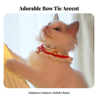 Bow Tie Cat Scarf Cute Design Bow Tie Kitten Soft & Comfortable Ruffle Pet for Small Dog Owners, Daily Wear, Special Occasions, Holidays