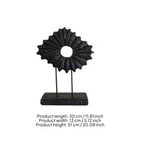 Sunflower Ornament with Base Hand-Carved Wooden Sculpture Artisan for Art Lovers