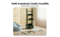 360-Degree Rotation 4-Tier Rotating Bookshelf Space-Saving Design 4-Tier Rotating Book Cart Mobile with Wheels Bookcase Child-Friendly Height for Children, Toddlers, Playroom, Nursery, Small Areas, Bedroom