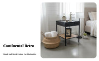 Vintage Design Sliding Top Storage Box Multi-Functional Side Table Rustic Finish Nightstand Sturdy Construction for Apartment Dwellers, Homeowners, Adults, Living Room, Balcony, Bedroom, Small Spaces