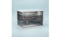 Industrial Style Warehouse Display Case Desktop Display Cabinet with Dust Cover 3-Tier Miniature Scene Clear for Tabletop, Room Decor
