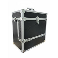 Moisture-Proof Vinyl Album Storage Box Reinforced Metal Corners Aluminum Album Flight Case Sturdy Construction LP Album Flight Case Portable for Audiophiles, DJs, Music Enthusiasts, DJ Booth, Archiving, Travel, Studio
