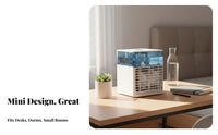 Cools and Humidifies Mini Air Conditioner Fan Humidifier Function Desktop Air Cooler Adjustable Vents for Office Workers, Dorm Room, Bedroom