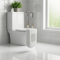 Embossed Cutout Pattern Toilet Tank Tablet Holder Metal Hook Toilet Cleaner Tablet Holder Plastic Body