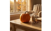 Decorative Foam Pumpkins Farmhouse Fake Pumpkins Ribbed Pumpkin Decorations for Tabletops