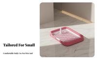 Indoor Dog Toilet Easy to Clean Indoor Dog Pet Toilet Low Entry Design Puppy Training Tray with Grid for Small Dogs, Apartment Living, Balcony