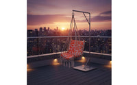 Hanging Swing Chair with Tassels Boho Swing Seat Chair Macrame for Garden, Teens