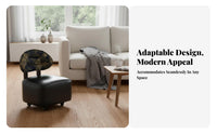 With rear supportrest Lowheight Wheeled Stool Easy to Move Rolling Pouf 360-Degree Casters Small Chair noiseless casters for Children, Elderly, Homemakers, Living Room, Kitchen, Playroom, Garage