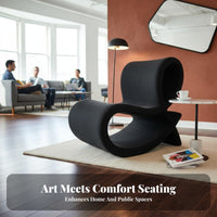 Sculptural for-for the modern continuous Loop Armchair Flowing Lines accent Chair Modern visual appeal Lounge Seat unobstructedrear Design for Interior Designers, homeowners, Reception Area, Living Room, Office, Showroom