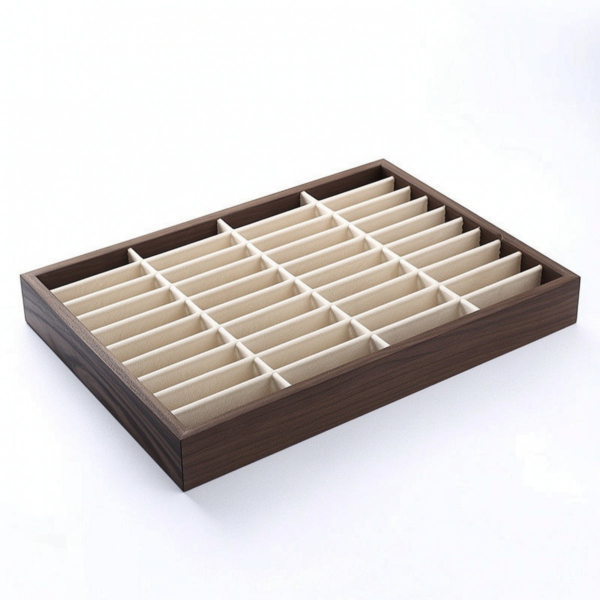 Jewelry Tray with Compartments Solid Wood Organizer Orderly for Retail Display