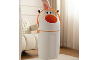 Trash Bin with Handle Cartoon Cylindrical Waste Bin Tall Trash Can with Handles for Families, Nursery, Bedroom, Washroom