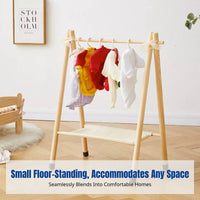 Pet Clothes Rack, Wooden Dog Garment Stand, Bedroom Floor Organizer, Small Cat Wardrobe, Indoor Storage, Minimalist Design